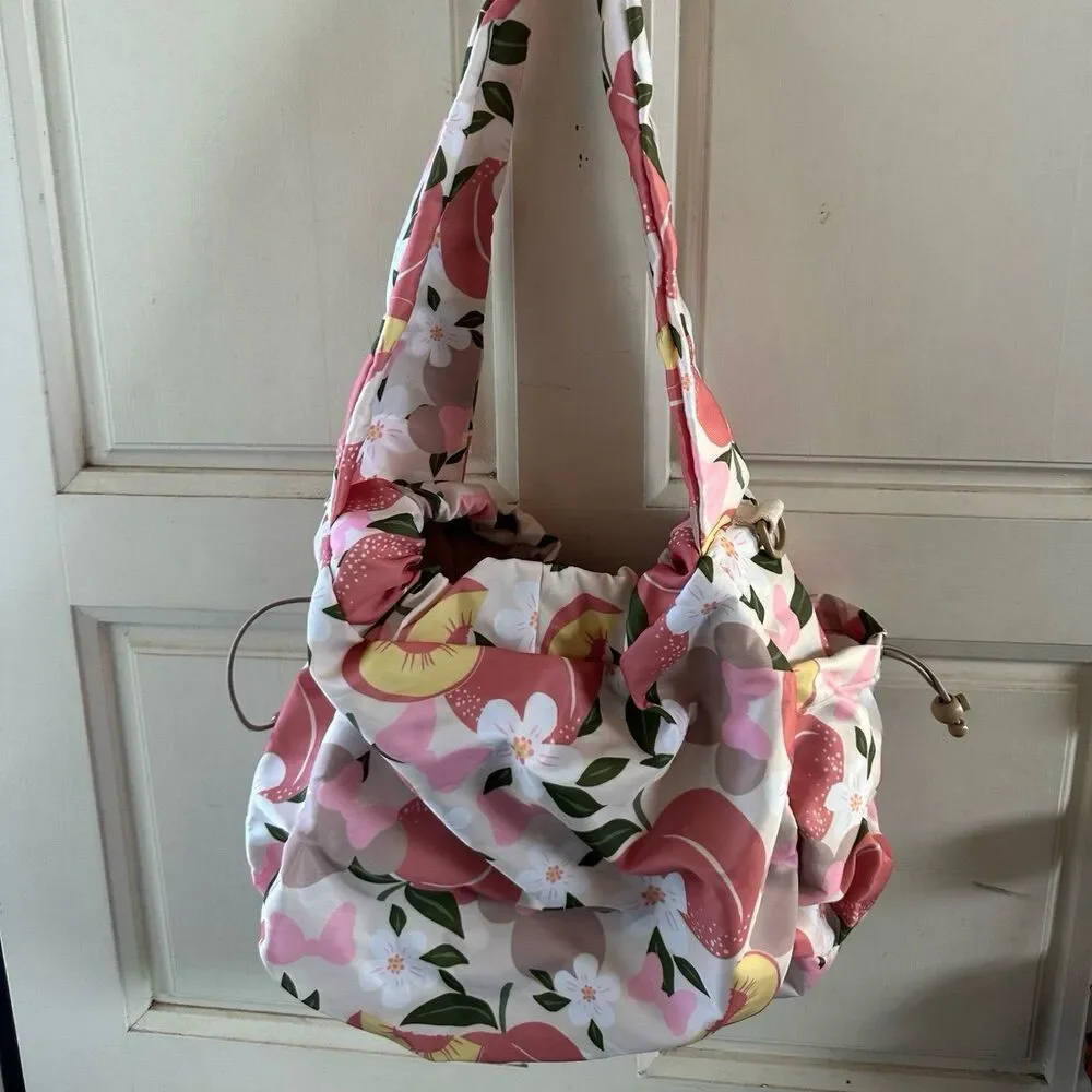 Disney Bioworld Minnie Mouse Peach Hydration Multi-Use Travel Drawstring Tote